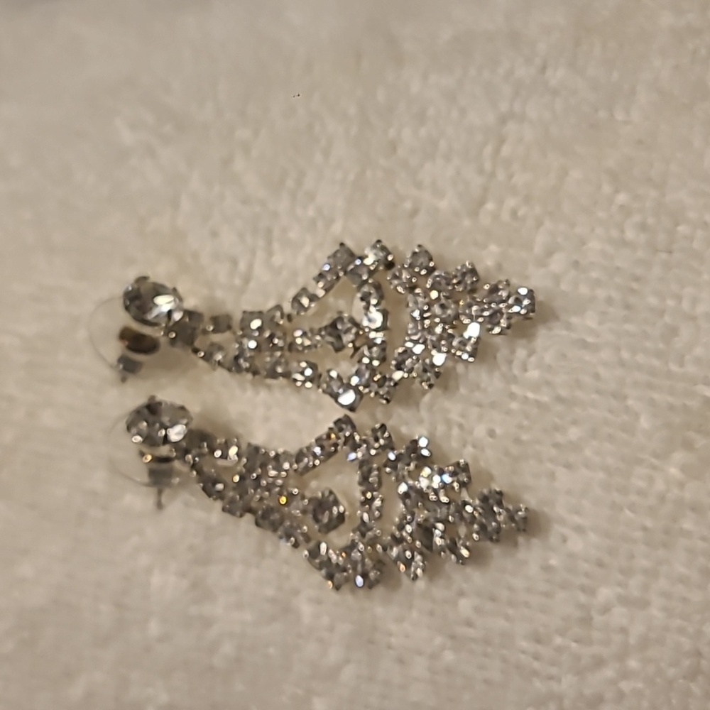 Rhinestone dangle earrings